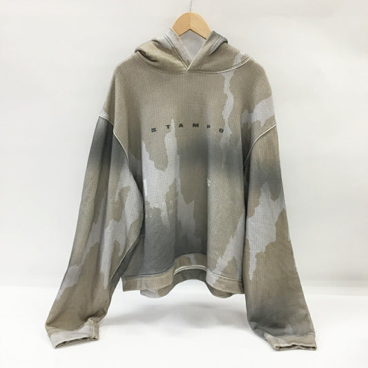 STAMPD Ikat Camo Cropped Hoodie Beige Size XXL