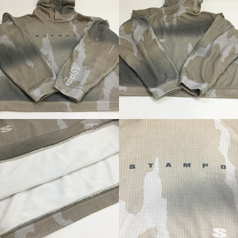 STAMPD Ikat Camo Cropped Hoodie Beige Size XXL