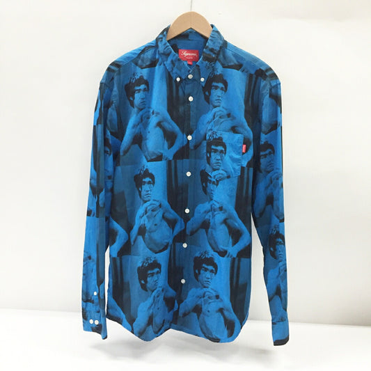 Supreme Bruce Lee Button Up Shirt Blue Size L