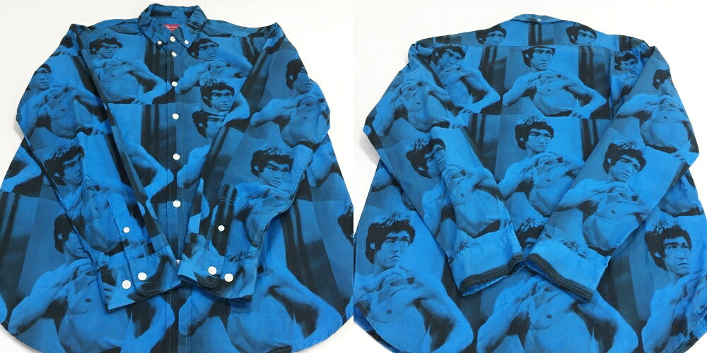 Supreme Bruce Lee Button Up Shirt Blue Size L