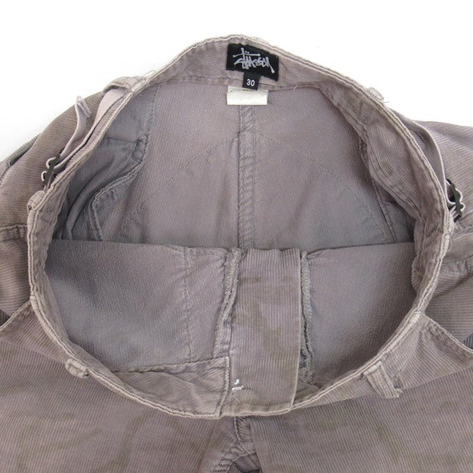 STUSSY 90's Corduroy Cargo Pants Lavender Gray Size 30