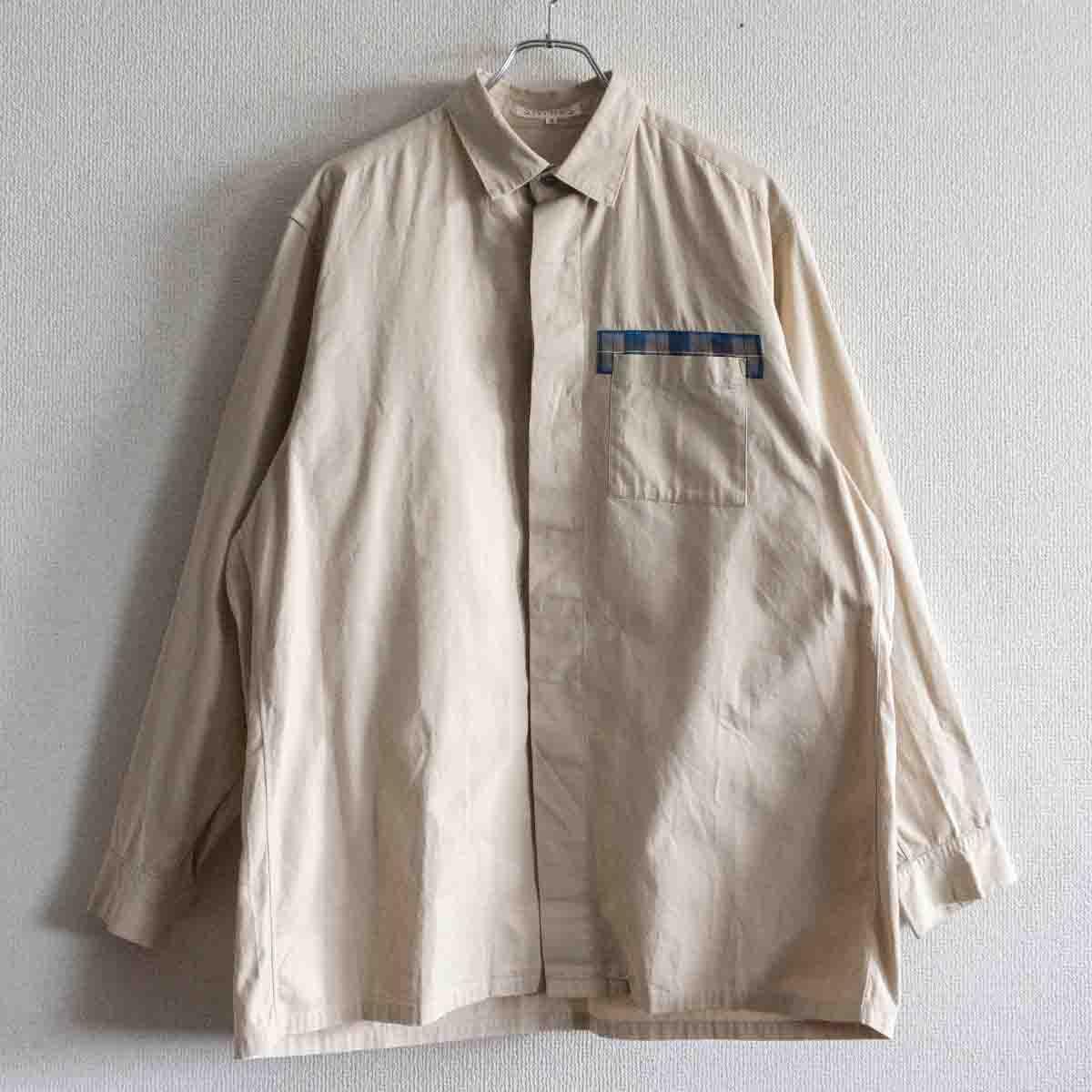 Y's for men SHIRTS Boxy Rayon Shirt Beige Size XL