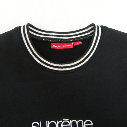 Supreme 14AW Classic Logo Striped Sweatshirt Black Size S