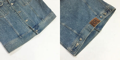 RRL 90s Cropped 3-Star Tag Denim Jacket Blue Size M