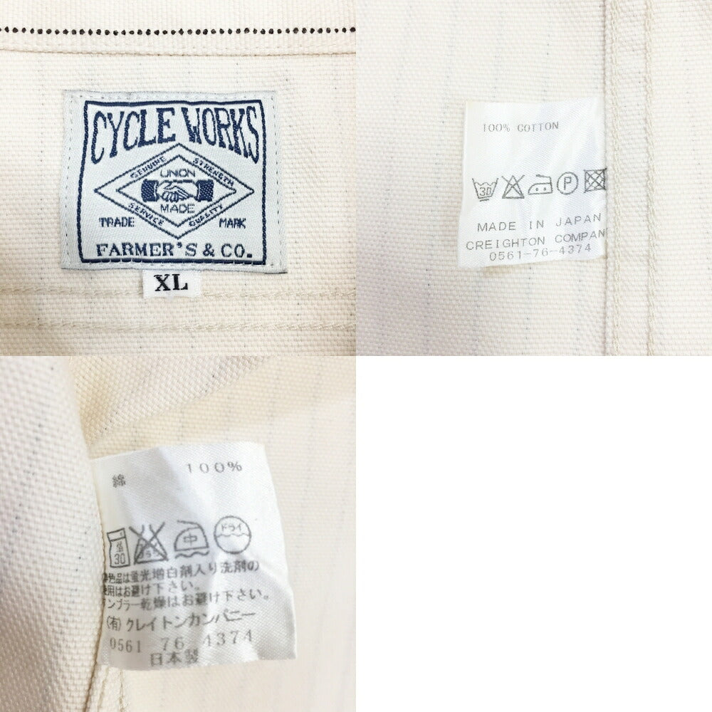 Cycle Works Long Sleeve Wabash Shirt Ivory Size XL