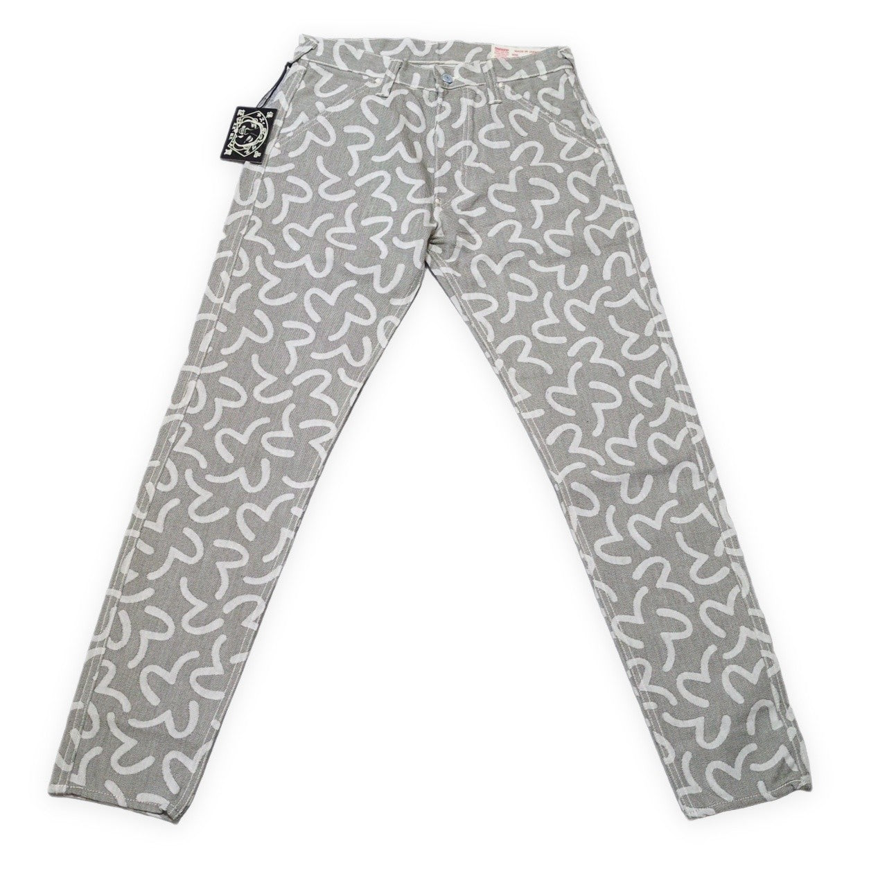 Evisu 5500 All-Over Seagull Jacquard Jeans Gray Size 32