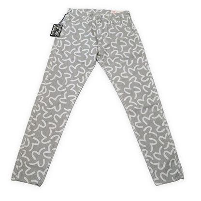 Evisu 5500 All-Over Seagull Jacquard Jeans Gray Size 32