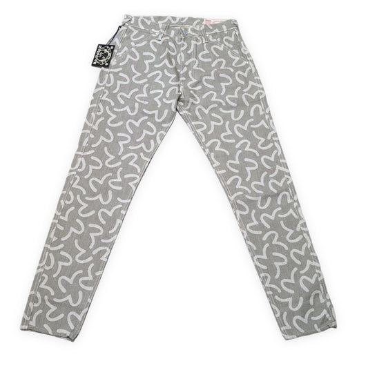 Evisu 5500 All-Over Seagull Jacquard Jeans Gray Size 32