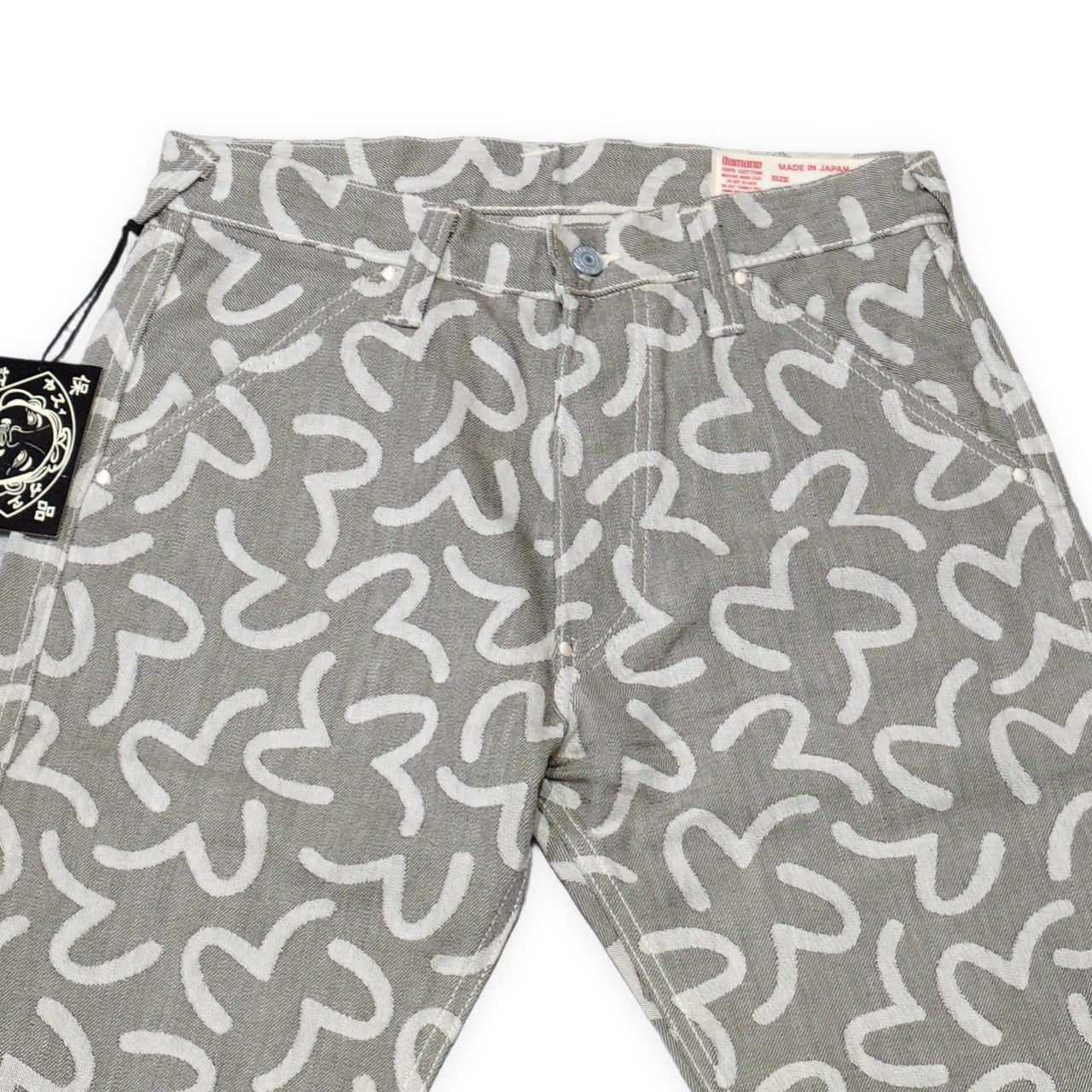 Evisu 5500 All-Over Seagull Jacquard Jeans Gray Size 32