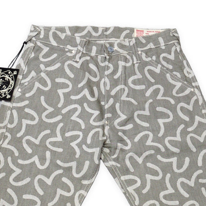 Evisu 5500 All-Over Seagull Jacquard Jeans Gray Size 32