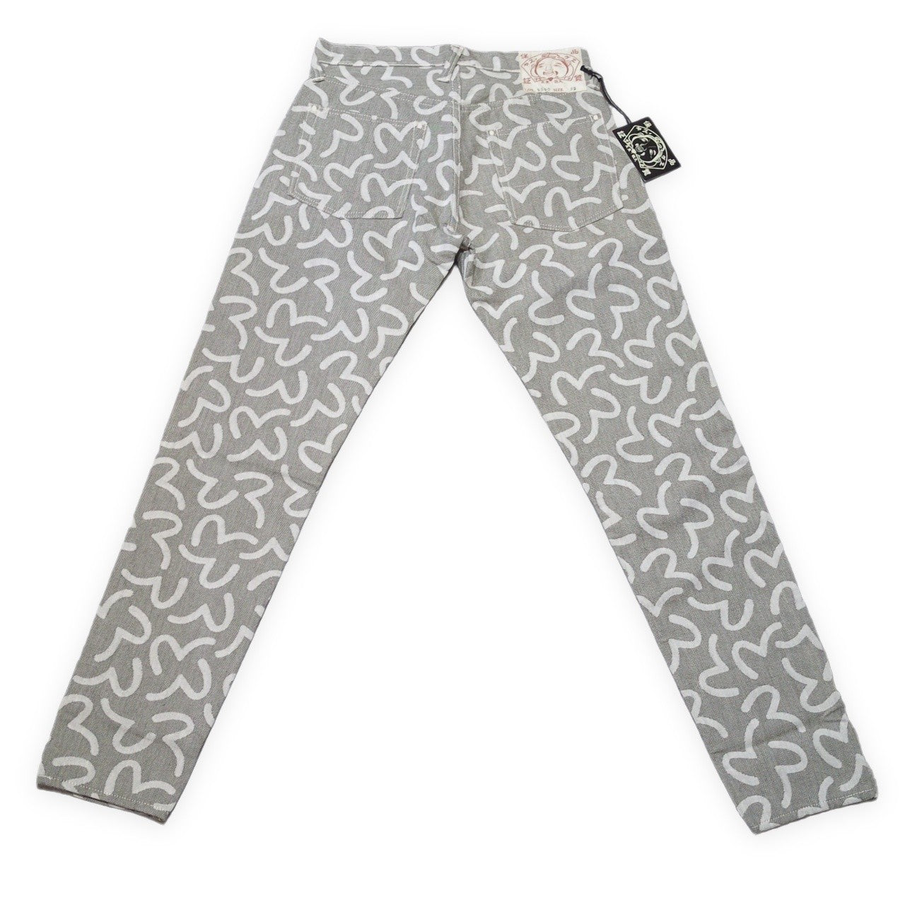 Evisu 5500 All-Over Seagull Jacquard Jeans Gray Size 32