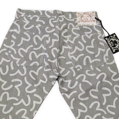 Evisu 5500 All-Over Seagull Jacquard Jeans Gray Size 32