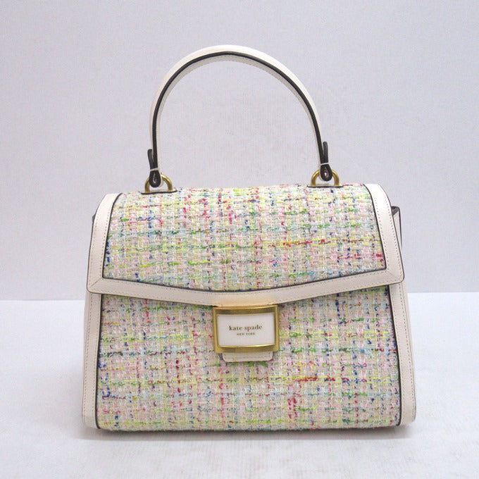 kate spade Katie Tweed Medium Top Bag Cream Size ONE SIZE