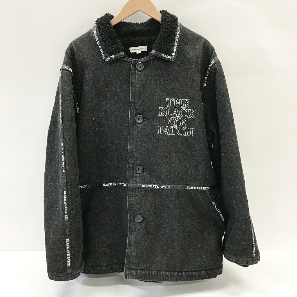 BLACK EYE PATCH Sherpa Lined Denim Jacket Black Size L