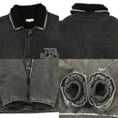 BLACK EYE PATCH Sherpa Lined Denim Jacket Black Size L