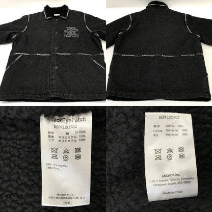 BLACK EYE PATCH Sherpa Lined Denim Jacket Black Size L