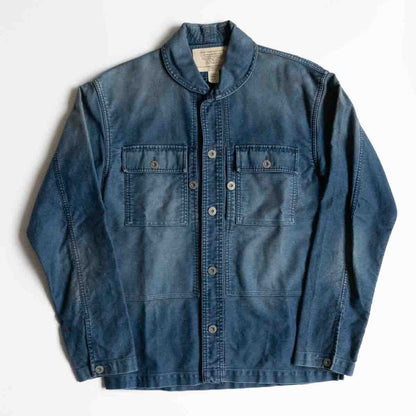 RRL Indigo Moleskin Army Jacket Cotton Linen Size S