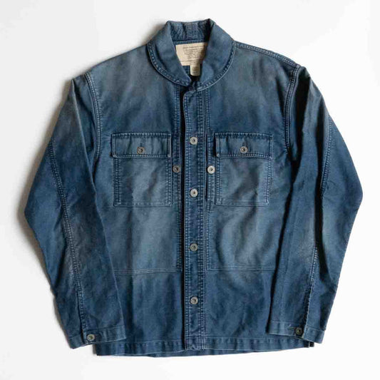 RRL Indigo Moleskin Army Jacket Cotton Linen Size S