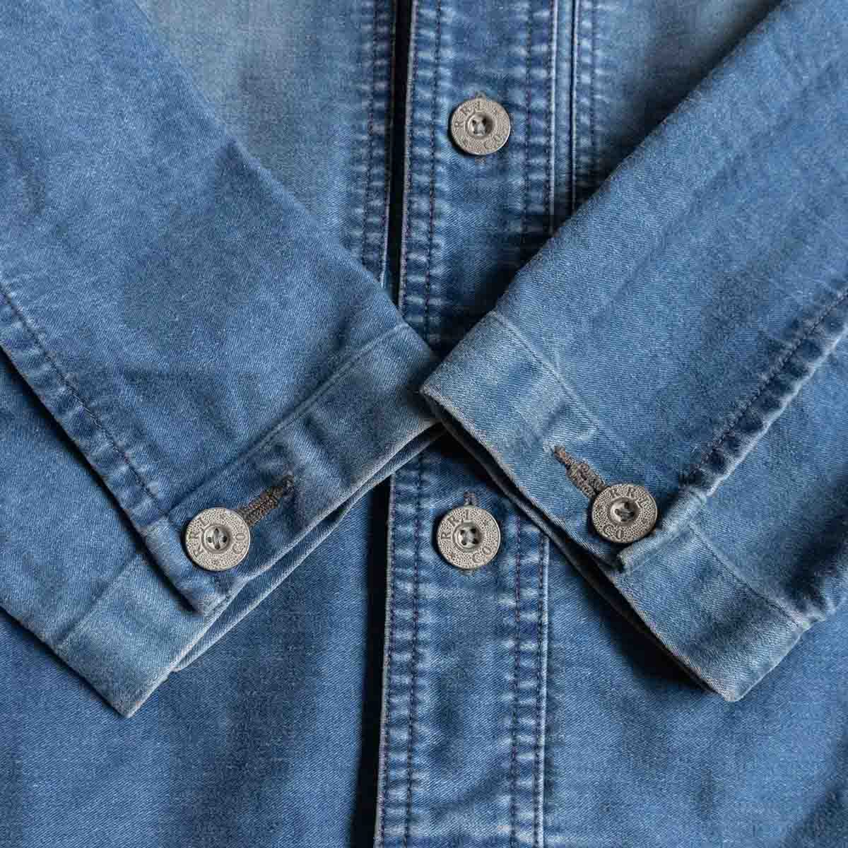 RRL Indigo Moleskin Army Jacket Cotton Linen Size S