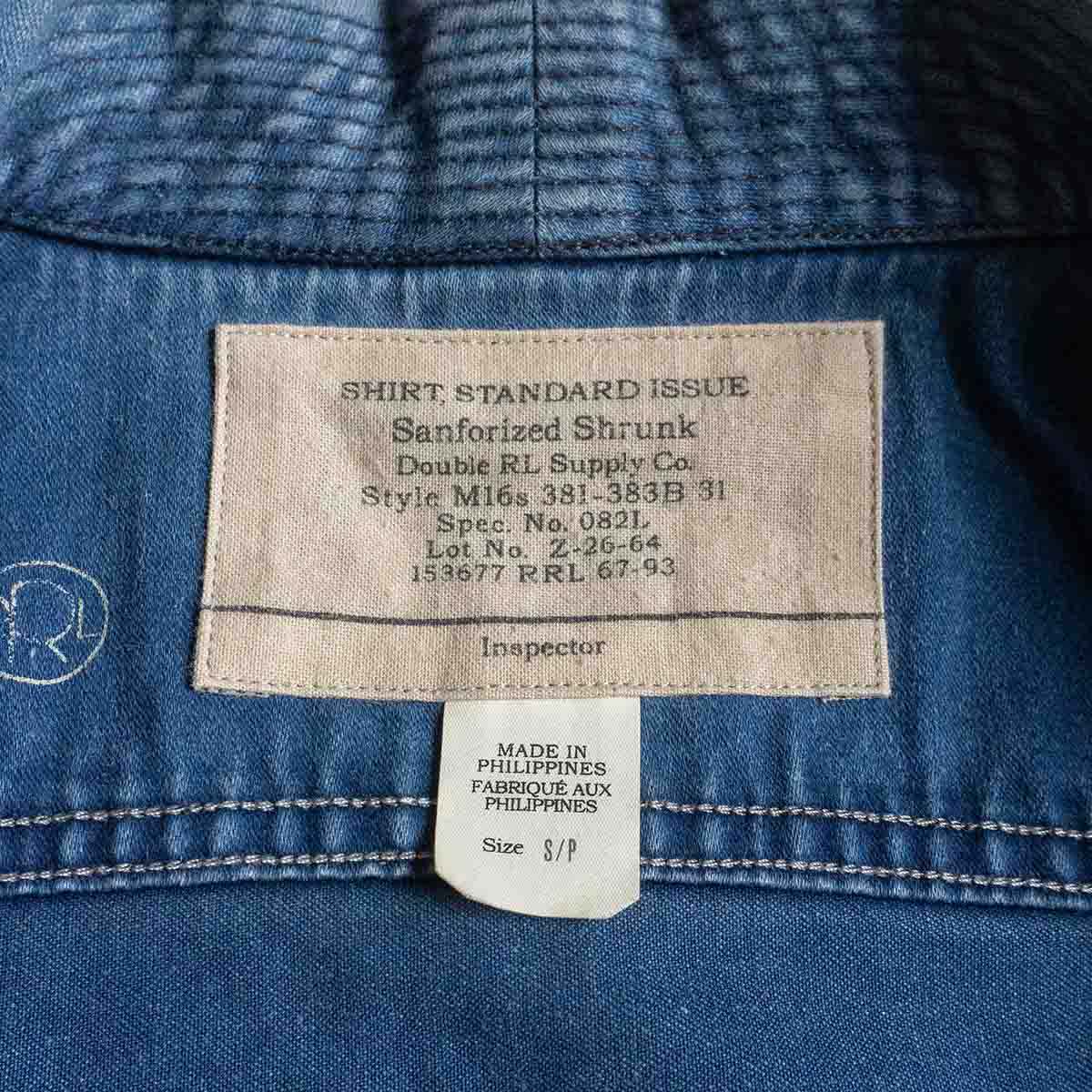 RRL Indigo Moleskin Army Jacket Cotton Linen Size S