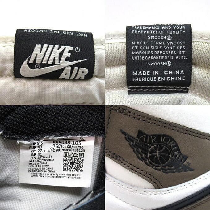 NIKE AIR JORDAN 1 Retro High OG Mocha Sneakers Size 27.5cm