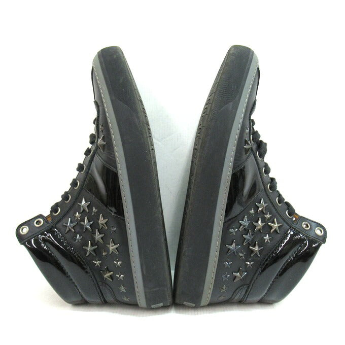 JIMMY CHOO BELGRAVIA Studded Hi-Top Sneakers Size 40 1/2