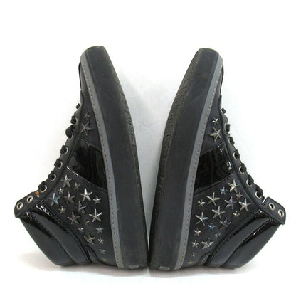 JIMMY CHOO BELGRAVIA Studded Hi-Top Sneakers Size 40 1/2