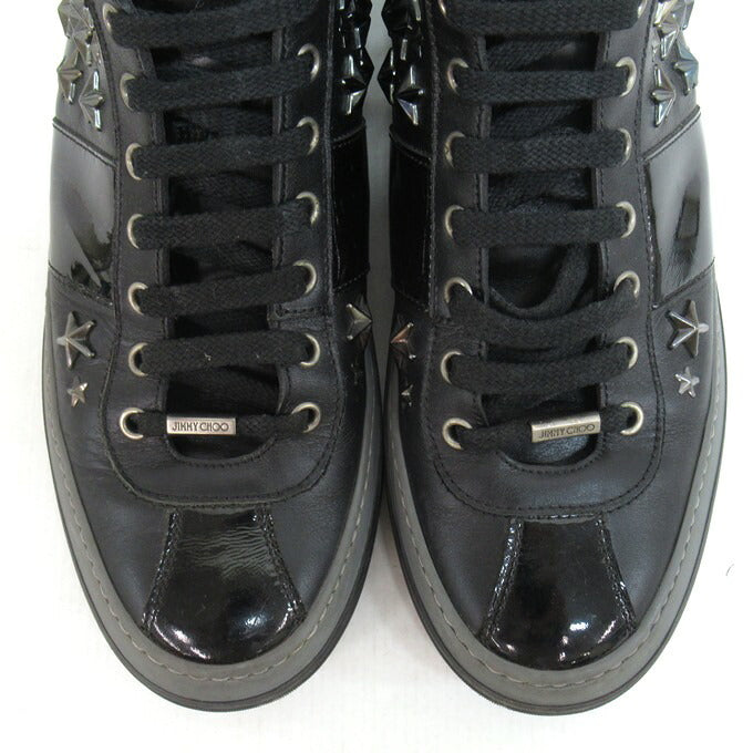 JIMMY CHOO BELGRAVIA Studded Hi-Top Sneakers Size 40 1/2