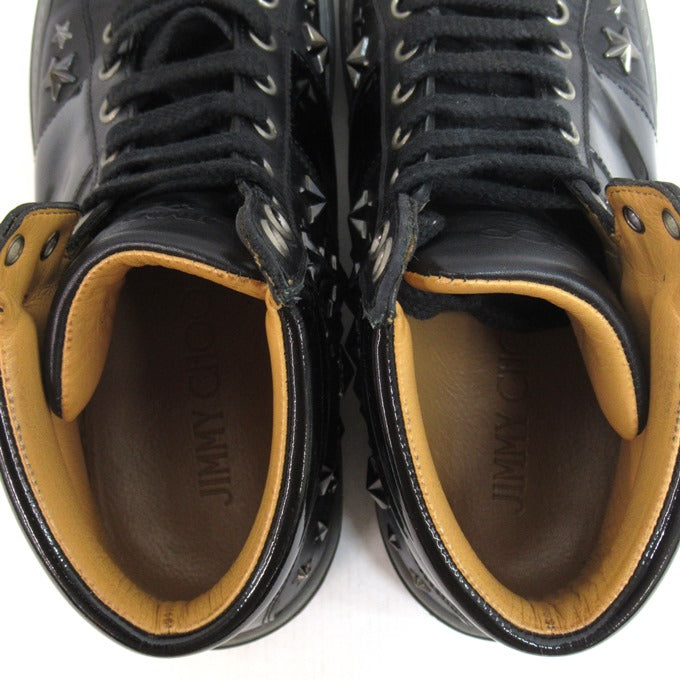 JIMMY CHOO BELGRAVIA Studded Hi-Top Sneakers Size 40 1/2
