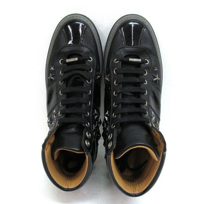 JIMMY CHOO BELGRAVIA Studded Hi-Top Sneakers Size 40 1/2
