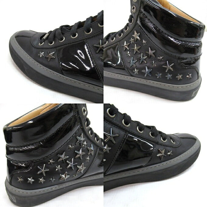 JIMMY CHOO BELGRAVIA Studded Hi-Top Sneakers Size 40 1/2