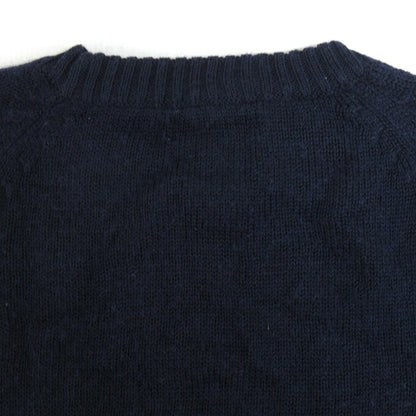 STUSSY 90's Navy Tag Raglan Knit Sweater Navy Size XL