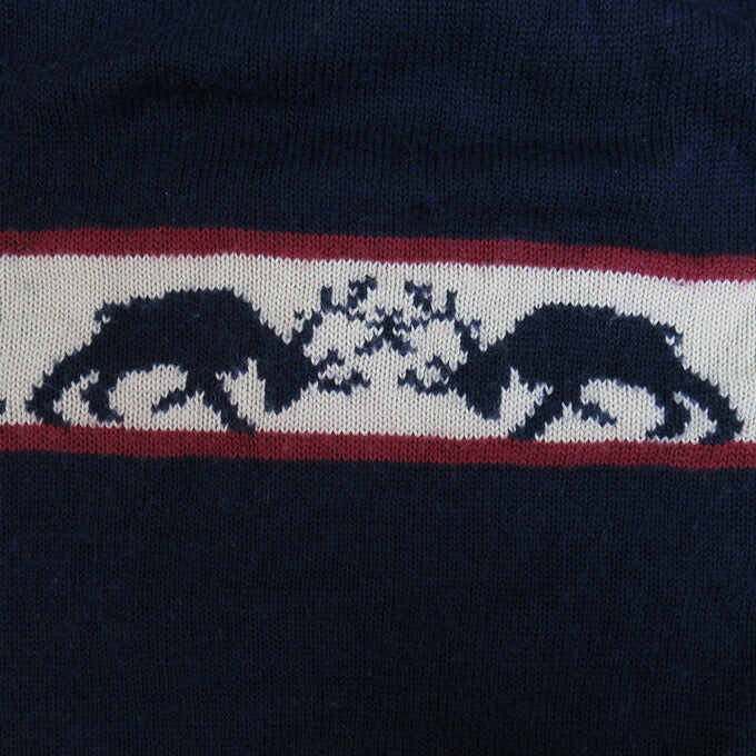 STUSSY 90's Navy Tag Raglan Knit Sweater Navy Size XL