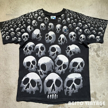 LIQUID BLUE 90s Son of Skulls AOP T-Shirt Black Size M