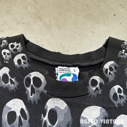 LIQUID BLUE 90s Son of Skulls AOP T-Shirt Black Size M