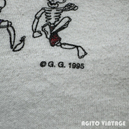 ONEITA 90s GRATEFUL DEAD Dancing Skulls T-Shirt White Size L