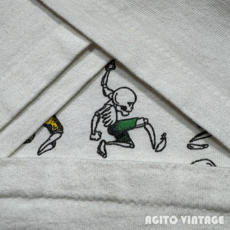 ONEITA 90s GRATEFUL DEAD Dancing Skulls T-Shirt White Size L