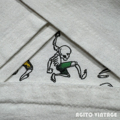ONEITA 90s GRATEFUL DEAD Dancing Skulls T-Shirt White Size L