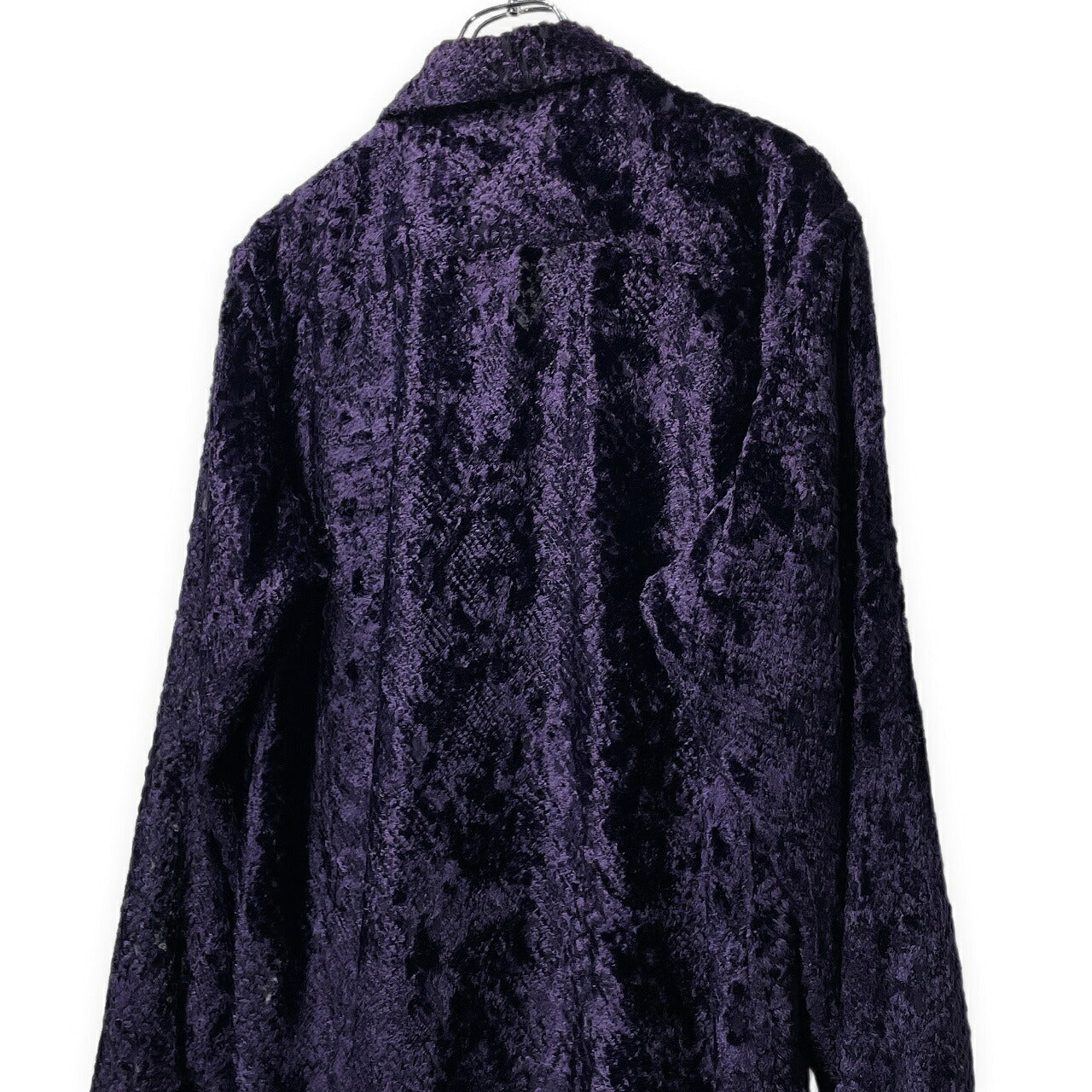 Needles 21AW Burnout Velvet Open Collar Shirt Purple Size S
