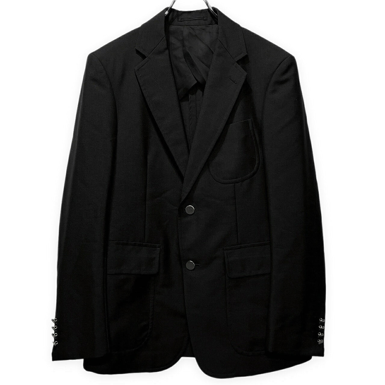 SCYE BASICS Black Mohair Blend Gold Button 2B Blazer Size 38