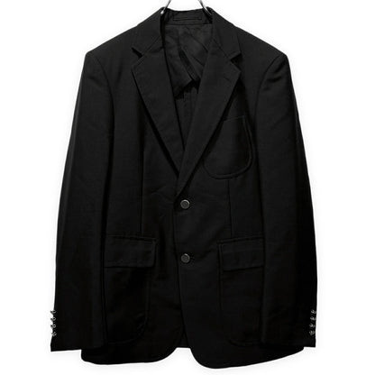 SCYE BASICS Black Mohair Blend Gold Button 2B Blazer Size 38