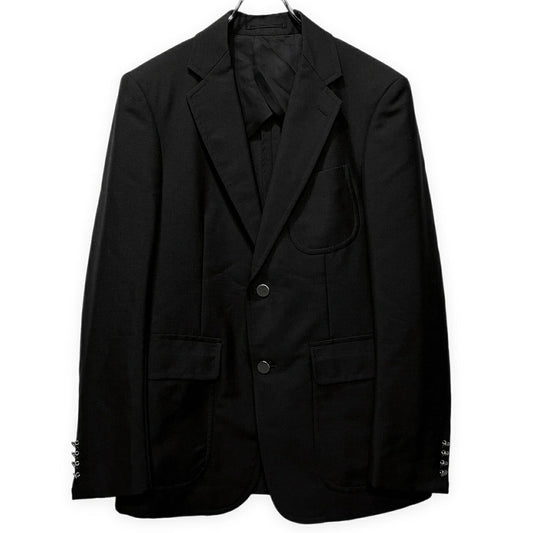 SCYE BASICS Black Mohair Blend Gold Button 2B Blazer Size 38