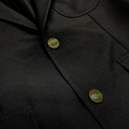 SCYE BASICS Black Mohair Blend Gold Button 2B Blazer Size 38
