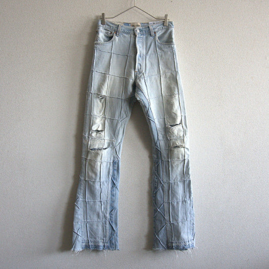 Gallery Dept. Reconstructed Distressed Jeans Pants Size 40