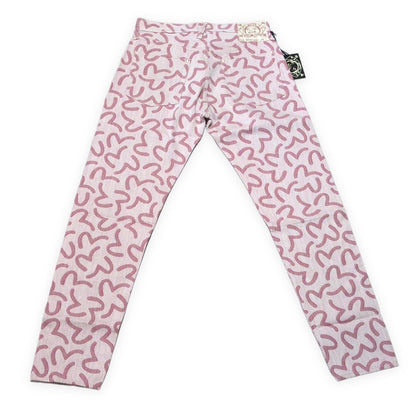 Evisu Pink 5500 All-Over Seagull Jacquard Jeans Size 34