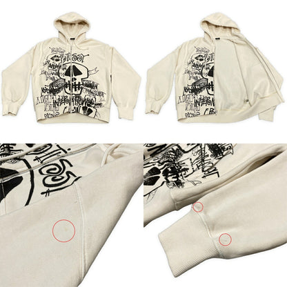 STUSSY 26SS Pigment Dyed Skulls Zip Hoodie Multi Size S