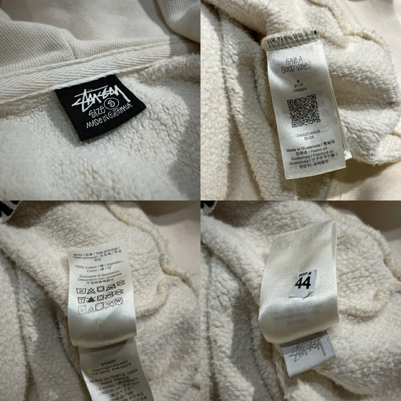 STUSSY 26SS Pigment Dyed Skulls Zip Hoodie Multi Size S
