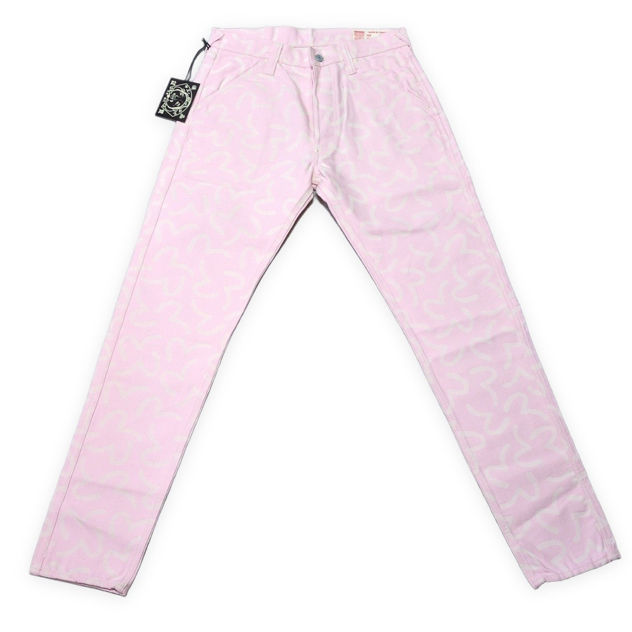 Evisu Pink 5500 All-Over Jacquard Seagull Jeans Size 32