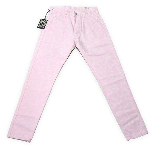 Evisu Pink 5500 All-Over Jacquard Seagull Jeans Size 32