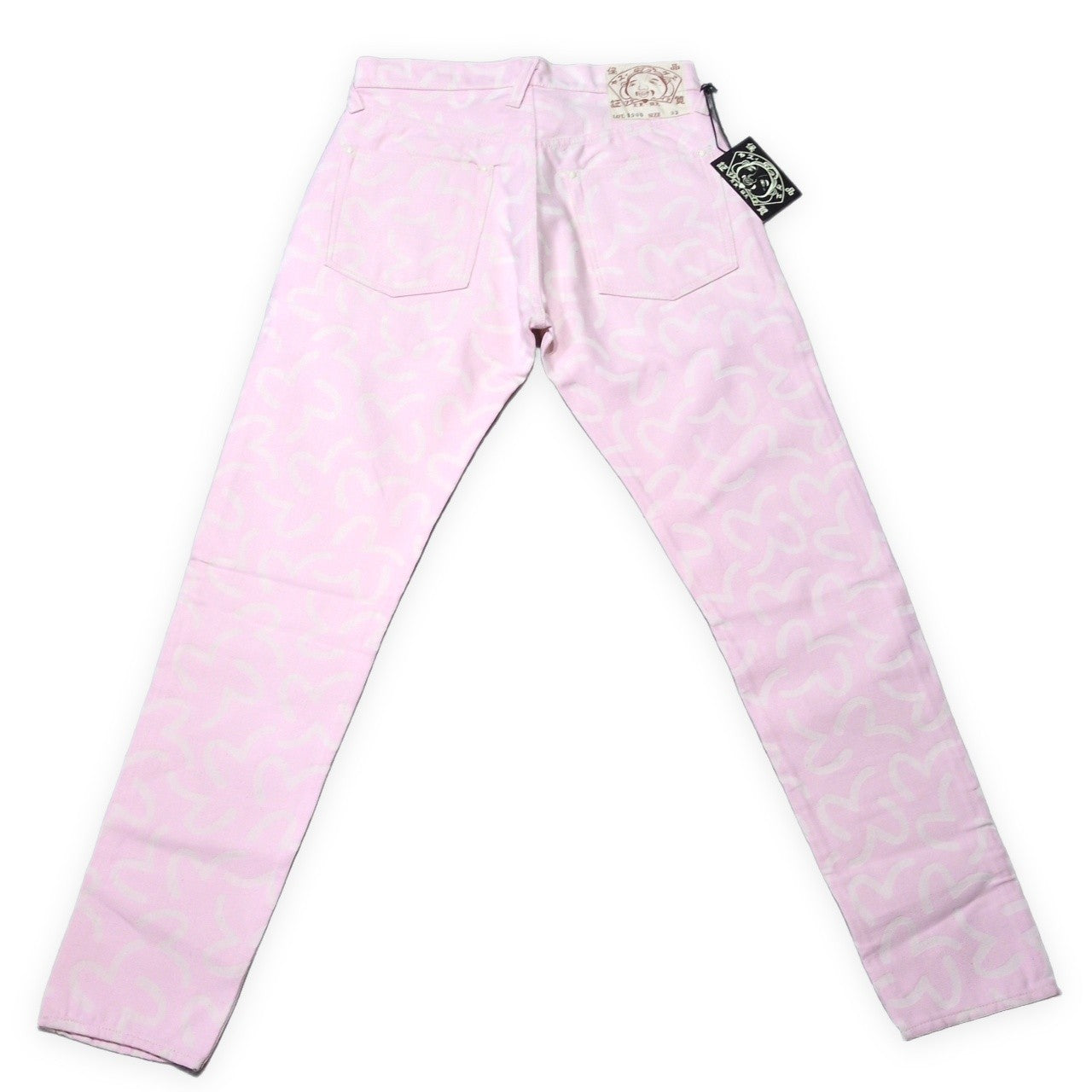 Evisu Pink 5500 All-Over Jacquard Seagull Jeans Size 32